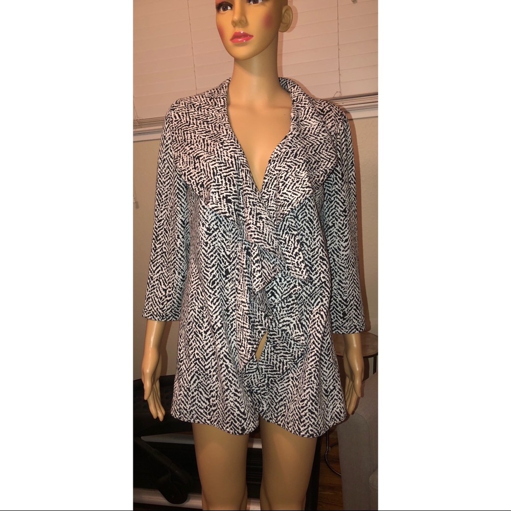 Calvin Klein Drape-Front Ruffle Cardigan - Picture 7 of 10
